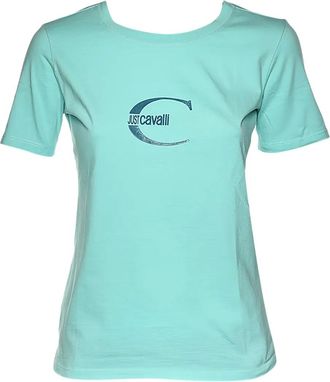 Cavalli Pre-Owned logo-print T-shirt - Blue