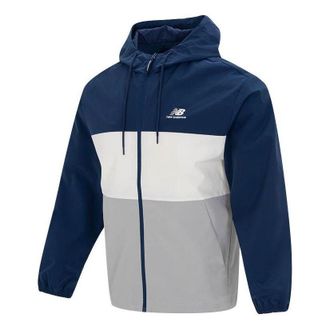 New Balance Lifestyle Hooded Jacket Blue White Grey 5AD38011-NV