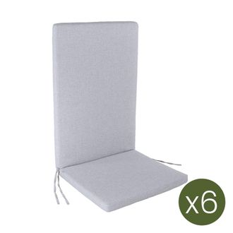 ED&Egrave;N JARD&Iacute; Pack de 6 cojines para sill&oacute;n de jard&iacute;n reclinable olefin gris claro