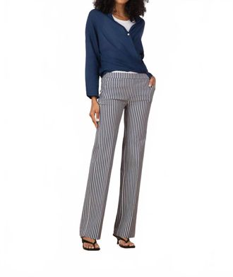 Avenue Montaigne Castel Bistro Stripe Seersucker Pant In Denim
