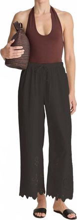 Apiece Apart Embroidered Kari Pull-On Pant In Black