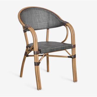 Sklum Pack de 2 sillas de jardín apilables con reposabrazos en aluminio Brielle Bistro SKLUM