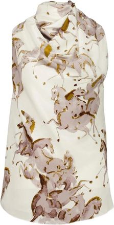 Altuzarra Sleary Silk High-Neck Top - Dames - Tops zonder mouwen - Veelkleurig - 2XS - Leer - Tops