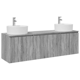 vidaXL Juego De Muebles De Ba&ntilde;o 3 Uds. Sonoma Gris 49,5 X 44,5 X 65 Cm Vidaxl