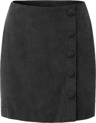 Generic Womens Skirts High Waist Corduroy Pencil Skirts Solid Color Button Autumn Winter Ladies Skirt (UK, Alpha, XL, Regular, Regular, Black)