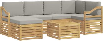 vidaXL Conjunto De Sof&aacute;s De Exterior 7 Uds. Blanco Y Gris Claro Vidaxl