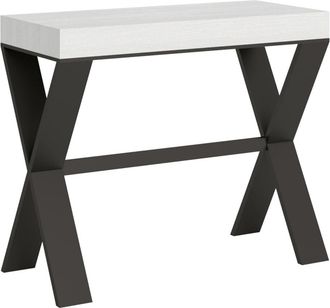 Itamoby Consola extensible 90x40/196 cm efecto madera fresno blanco, hierro