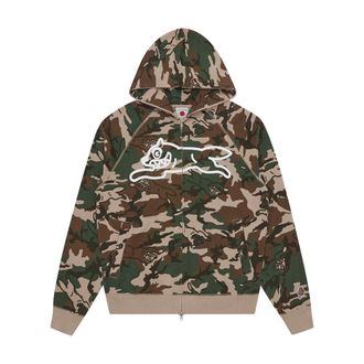 Icecream Rende Hond BOS Camo Rits Door Hood - Heren - Vesten met rits - Groen - L - Katoen - Hoodies & sweatvesten