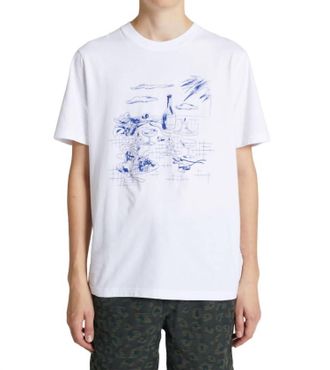 Wood Wood Mens Bobby Beach Wedding T-Shirt In White