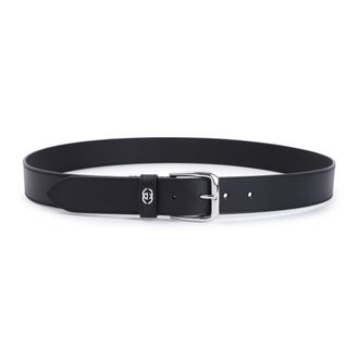 Gucci Black Logo Buckle Solid Belt
