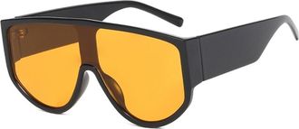 Generic Large Frame Men Vacation Sunglasses Outdoor Women Sports Driving Sun Glasses(Yellow)