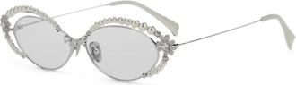 Yvmin Metal Ribbon Zonnebril - Dames - Zonnebrillen - Grijs - ONE Size - Accessoires