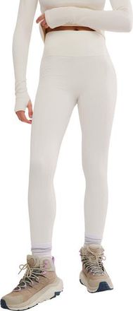 Free People Run Around Seamless High Waist Leggings in Ivory Combo at Nordstrom, Size X-Small