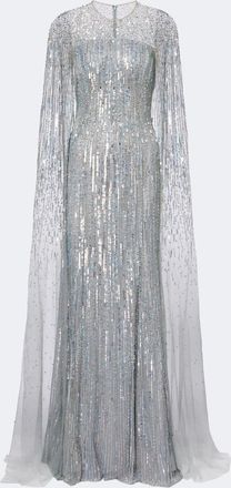 Jenny Packham Cosmic Dust embellished caped gown