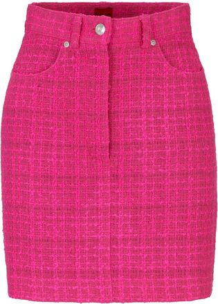 HUGO BOSS mid-rise tweed miniskirt - women - Acrylic/Polyester/Other Materials - 38 - Pink