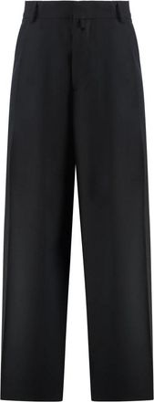 Dries Van Noten Wide Pleated Pants - Heren - Wijde Broeken - Zwart - M - Wol - Broeken