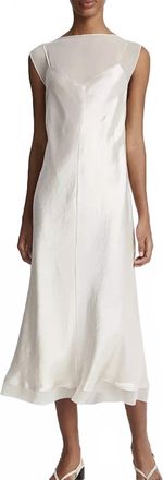 Vince Chiffon Layered Slip Dress In Ivory