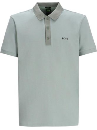 HUGO BOSS Green Slim Fit Logo Polo
