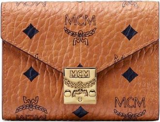 MCM Tracy Trifold Wallet in Visetos in Cognac at Nordstrom