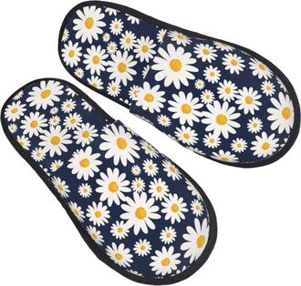 Generic Fuzzy Slippers Flower Furry Plush Slippers Soft Anti-Slide Slipper For Bedroom Winter Holiday L