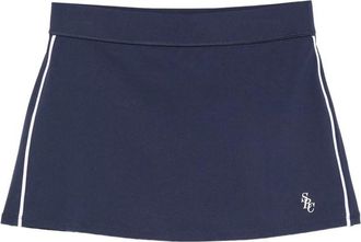 Sporty & Rich Logo-embroidered Contrast-trim Tennis Mini Skirt
