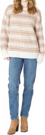 Dex Clothing Oversized Pattern Sweater In Red Fairisle
