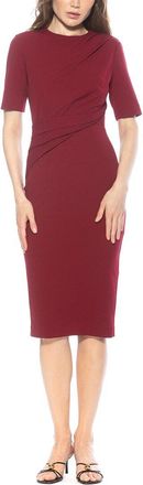 Alexia Admor Harper Crewneck Draped Sheath Dress