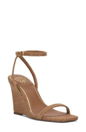 Vince Camuto Ambee Ankle Strap Wedge Sandal in Golden Walnut at Nordstrom, Size 9.5