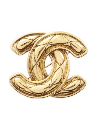 Chanel Spilla con logo CC 1986-1988 - Oro