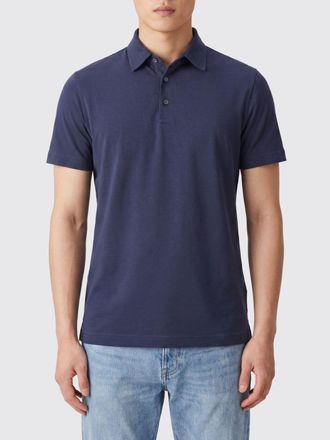 Zanone Polo slim fit in cotone a maniche corte con chiusura a tre bottoni