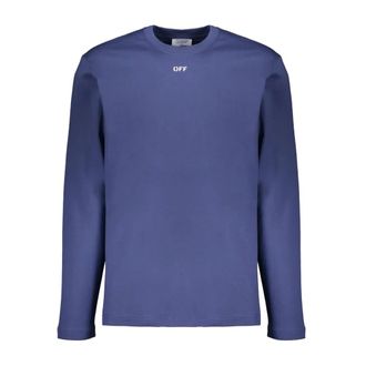 Off-white Long Sleeve Tops, male, Blue, Size: XL Long-sleeve T-shirt