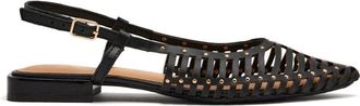 Gioseppo Geperforeerde leren sandaal met kleine studs - Dames - Ballerinas - Zwart - 37 EU - Leer - Schoenen