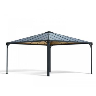 Palram Palermo 4300 Garden Gazebo, Polycarbonate, L429 x W429 x H298 cm, Grey