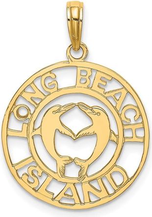 Diamond2Deal 14k Yellow Gold LONG BEACH ISL Dolphins Charm