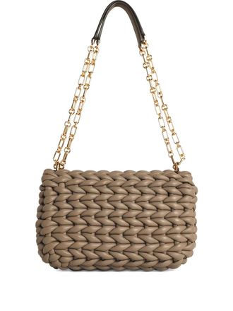 Michael Michael Kors Geweven schoudertas met ketting - Beige