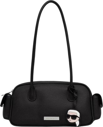 Karl Lagerfeld Ikon Baguette Tas - Dames - Schoudertassen - Zwart - ONE Size - Leer - Tassen