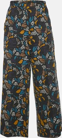 Max Mara Smax Mara Multicolour Cotton Blend Wide Leg Trousers M/waist