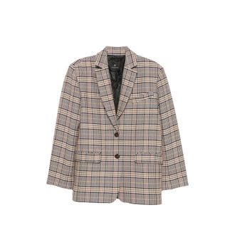 Anine Bing Quinn Check-pattern Single-breasted Blazer