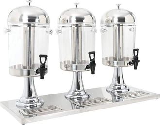 vidaXL Triplo Distributore di Succhi di Frutta e Bibite Acciaio Inossidabile 3 x 8 l - Vidaxl