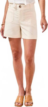 Tribal Fly Front High Rise Short With Pockets In Canvas-1821