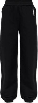 Jil Sander Trainingsbroeken met opgedrukte logo - Dames - Sweatpants - Zwart - L - Katoen - Broeken