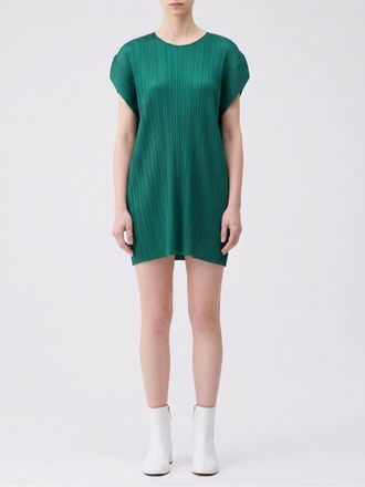 Pleats Please Issey Miyake July Pleated Cr&ecirc;pe Sheath Mini Dress by