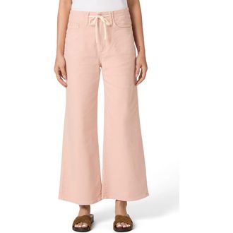 Paige Ari Drawstring High Waist Wide Leg Pants in Vintage Sunset Peach at Nordstrom, Size 30P