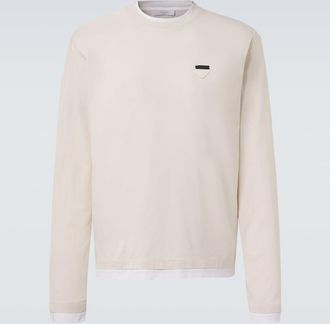 Prada Layered cotton jersey T-shirt