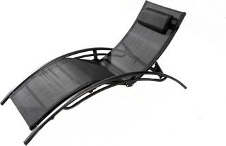 Concept Usine Tumbona negra regulable y apilable de 1 plaza con patas de acero