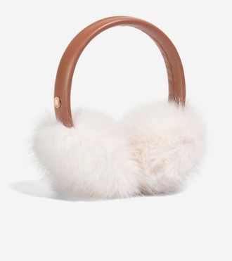 Cole Haan Womens Leather Earmuffs - Brown