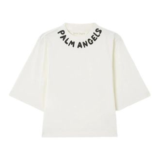 Palm Angels T-Shirts, female, White, Size: XS Boxy Tee