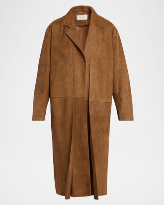The Row Serenis Layered Suede Open Coat