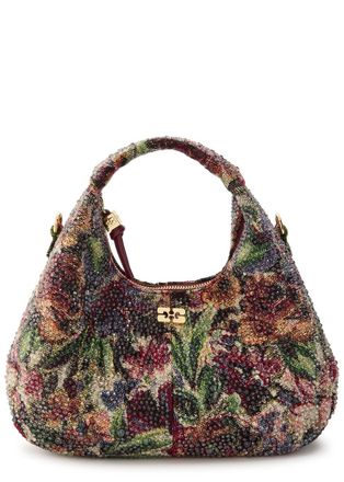 Ganni Embellished Tapestry-weave Hobo bag - Multicoloured - One Size