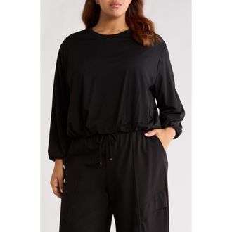 Wit & Wisdom Blouson Knit Top in Black at Nordstrom, Size 1X